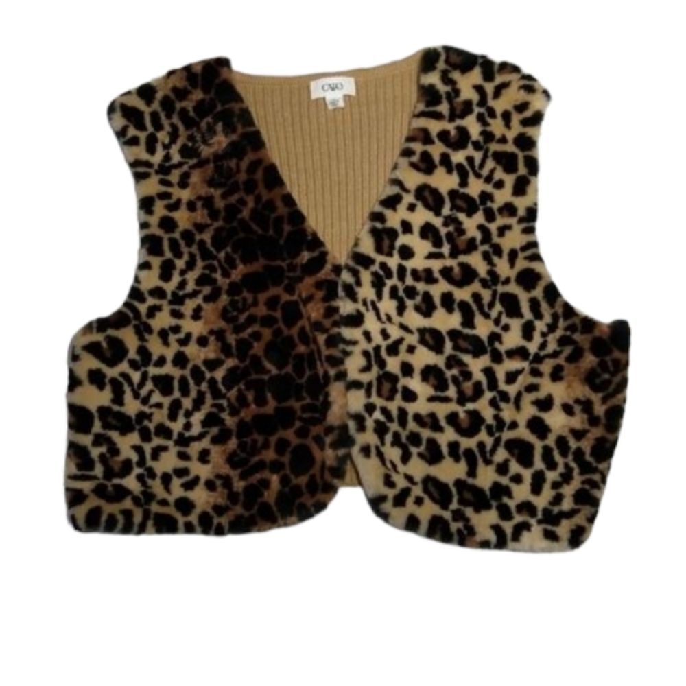 Cato faux fur vest cropped L